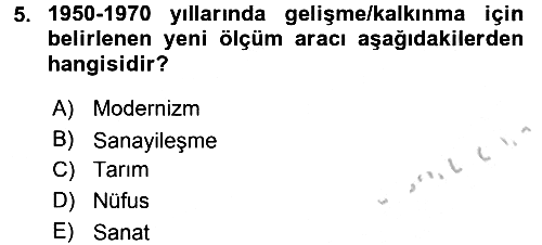 Ekonominin Güncel Sorunları 2016-2017 3 Ders Sınavı - 5. soru