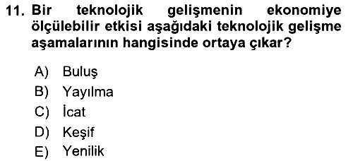 Ekonominin Güncel Sorunları 2018-2019 3 Ders Sınavı - 11. soru