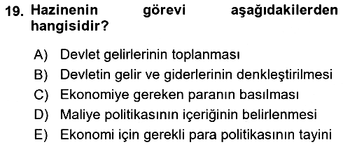 Ekonominin Güncel Sorunları 2018-2019 3 Ders Sınavı - 19. soru