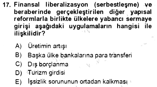 Ekonominin Güncel Sorunları 2021-2022 Ara Sınav - 17. soru