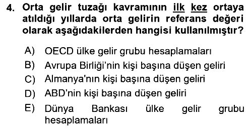Ekonominin Güncel Sorunları 2023-2024 Ara Sınav - 4. soru