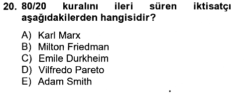 Ekonominin Güncel Sorunları 2012-2013 Dönem Sonu Sınavı - 20. soru