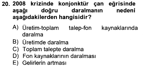 Ekonominin Güncel Sorunları 2013-2014 Dönem Sonu Sınavı - 20. soru