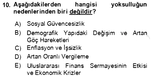 Ekonominin Güncel Sorunları 2021-2022 Dönem Sonu Sınavı - 10. soru