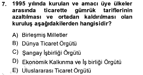 Ekonominin Güncel Sorunları 2014-2015 Tek Ders Sınavı - 7. soru