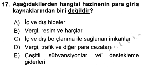 Ekonominin Güncel Sorunları 2018-2019 Yaz Okulu Sınavı - 17. soru