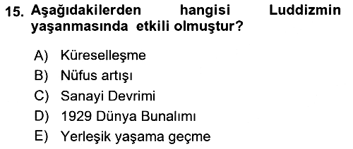 Ekonominin Güncel Sorunları 2024-2025 Yaz Okulu Sınavı - 15. soru
