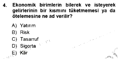 Finansal Ekonomi 2012-2013 Ara Sınav - 4. soru