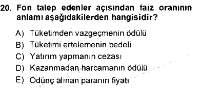 Finansal Ekonomi 2012-2013 Ara Sınav - 20. soru