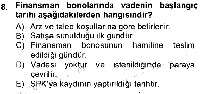 Finansal Ekonomi 2013-2014 Ara Sınav - 8. soru