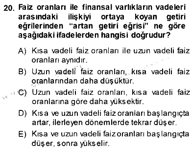 Finansal Ekonomi 2013-2014 Ara Sınav - 20. soru