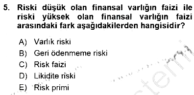 Finansal Ekonomi 2015-2016 Ara Sınav - 5. soru