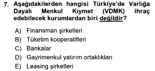 Finansal Ekonomi 2016-2017 Ara Sınav - 7. soru