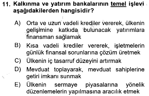 Finansal Ekonomi 2016-2017 Ara Sınav - 11. soru