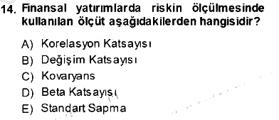 Finansal Ekonomi 2013-2014 Tek Ders Sınavı - 14. soru
