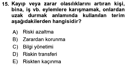 Finansal Ekonomi 2018-2019 Yaz Okulu Sınavı - 15. soru