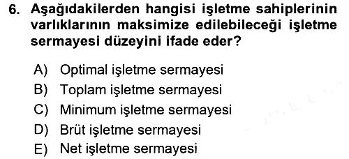 Girişim Finansmanı 2017-2018 3 Ders Sınavı - 6. soru