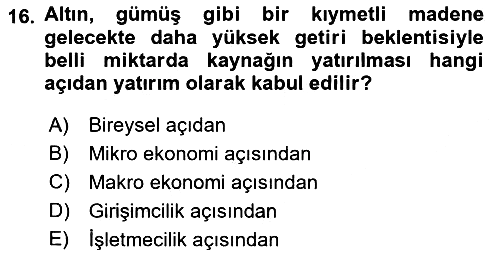 Girişim Finansmanı 2019-2020 Ara Sınav - 16. soru