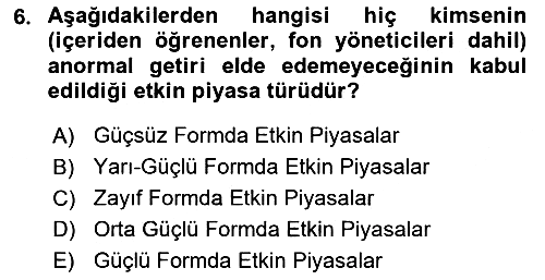 Girişim Finansmanı 2021-2022 Ara Sınav - 6. soru