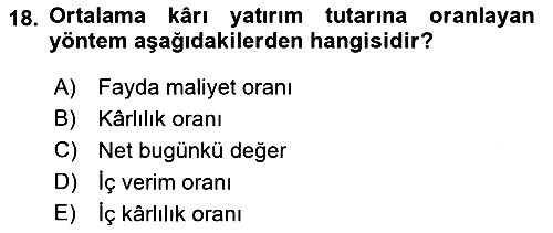 Girişim Finansmanı 2022-2023 Ara Sınav - 18. soru