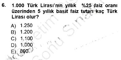 Girişim Finansmanı 2012-2013 Dönem Sonu Sınavı - 6. soru