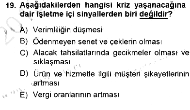 Girişim Finansmanı 2012-2013 Dönem Sonu Sınavı - 19. soru