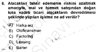Girişim Finansmanı 2015-2016 Dönem Sonu Sınavı - 6. soru