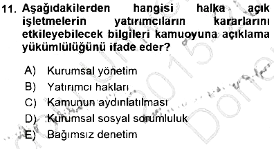 Girişim Finansmanı 2015-2016 Dönem Sonu Sınavı - 11. soru