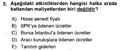 Girişim Finansmanı 2021-2022 Dönem Sonu Sınavı - 5. soru