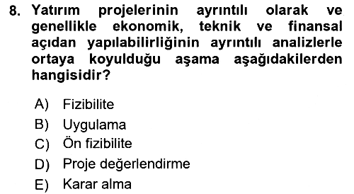 Girişim Finansmanı 2022-2023 Dönem Sonu Sınavı - 8. soru
