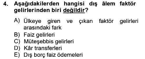 İktisadi Büyüme 2012-2013 Ara Sınav - 4. soru