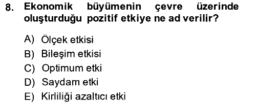 İktisadi Büyüme 2013-2014 Ara Sınav - 8. soru