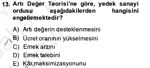 İktisadi Büyüme 2013-2014 Ara Sınav - 13. soru