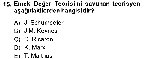 İktisadi Büyüme 2013-2014 Ara Sınav - 15. soru