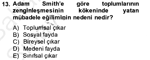 İktisadi Büyüme 2014-2015 Ara Sınav - 13. soru