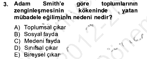 İktisadi Büyüme 2012-2013 Dönem Sonu Sınavı - 3. soru