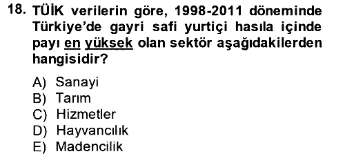 İktisadi Büyüme 2012-2013 Dönem Sonu Sınavı - 18. soru