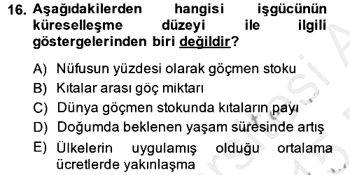 İktisadi Büyüme 2014-2015 Dönem Sonu Sınavı - 16. soru