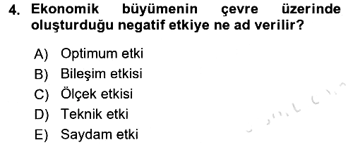 İktisadi Büyüme 2016-2017 Dönem Sonu Sınavı - 4. soru