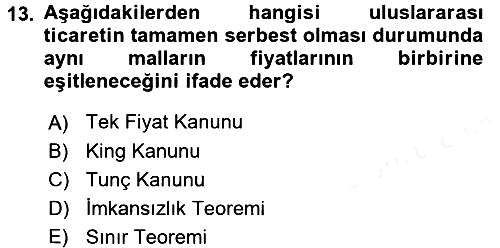 İktisadi Büyüme 2017-2018 Dönem Sonu Sınavı - 13. soru
