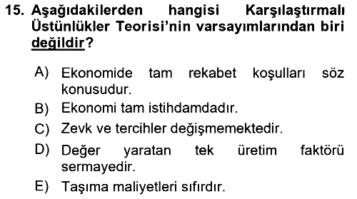İktisadi Büyüme 2023-2024 Dönem Sonu Sınavı - 15. soru