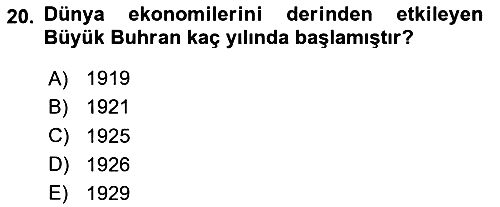 İktisadi Büyüme 2023-2024 Dönem Sonu Sınavı - 20. soru