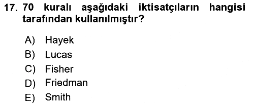 İktisadi Büyüme 2024-2025 Dönem Sonu Sınavı - 17. soru