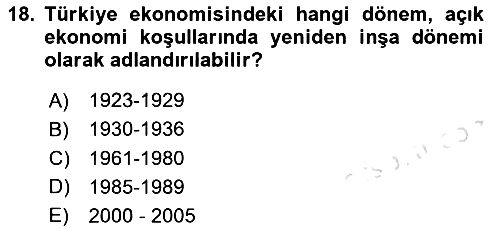 İktisadi Büyüme 2024-2025 Dönem Sonu Sınavı - 18. soru