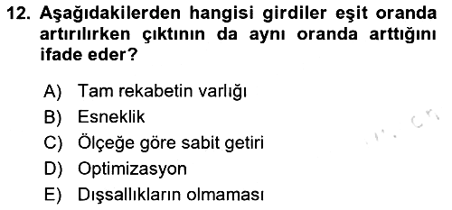 İktisadi Büyüme 2025-2026 Yaz Okulu Sınavı - 12. soru