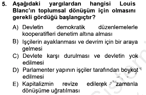 İktisadi Düşünceler Tarihi 2012-2013 Ara Sınav - 5. soru