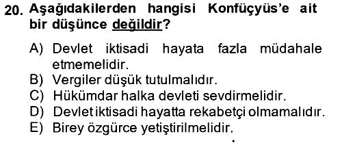 İktisadi Düşünceler Tarihi 2014-2015 Ara Sınav - 20. soru