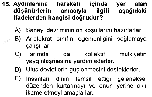 İktisadi Düşünceler Tarihi 2016-2017 Ara Sınav - 15. soru