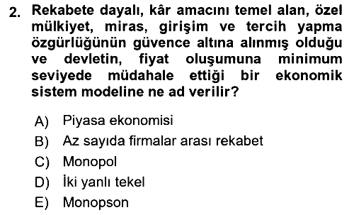 İktisadi Düşünceler Tarihi 2018-2019 Ara Sınav - 2. soru