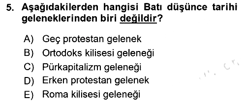 İktisadi Düşünceler Tarihi 2024-2025 Ara Sınav - 5. soru